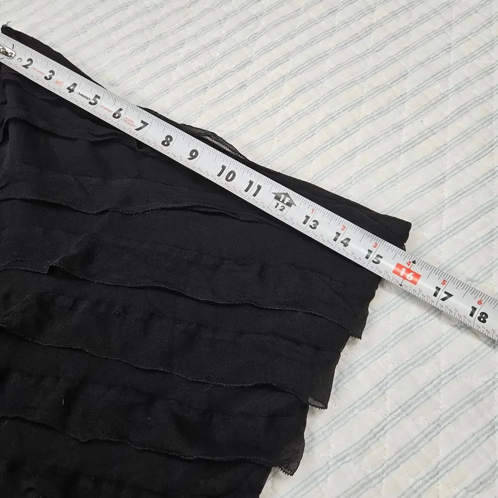Ralph Lauren Black Label Silk Skirt Asymmetrical Hem Elevated Basic - Size 8